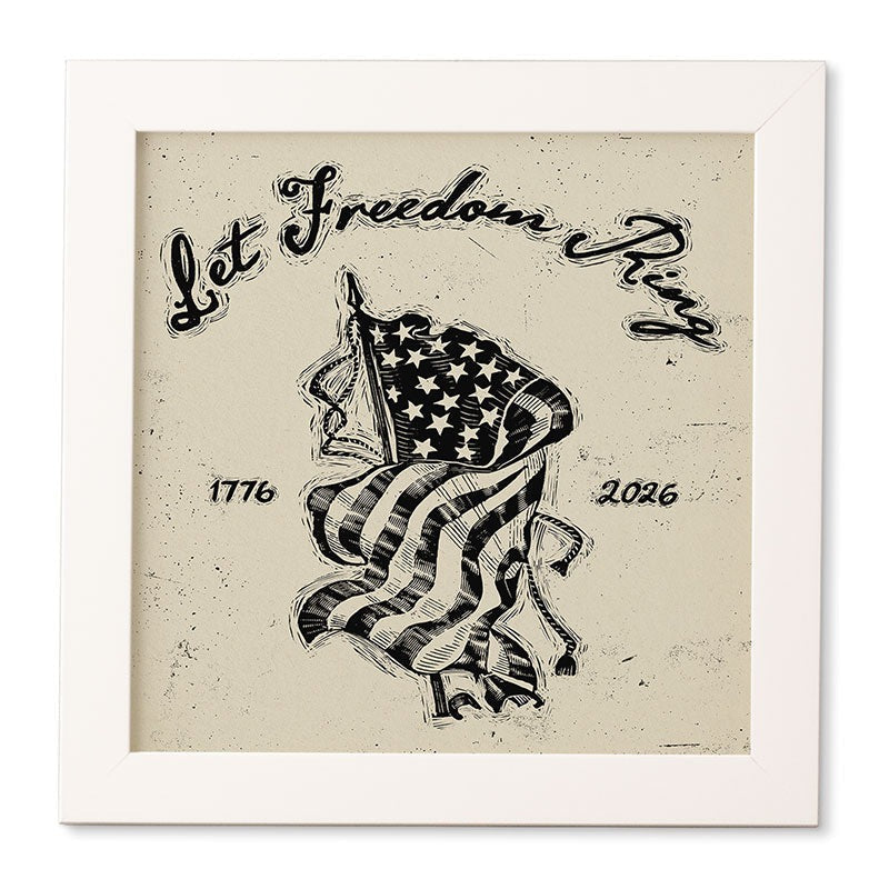 DENY Designs Let Freedom Ring Block Framed Wall Art