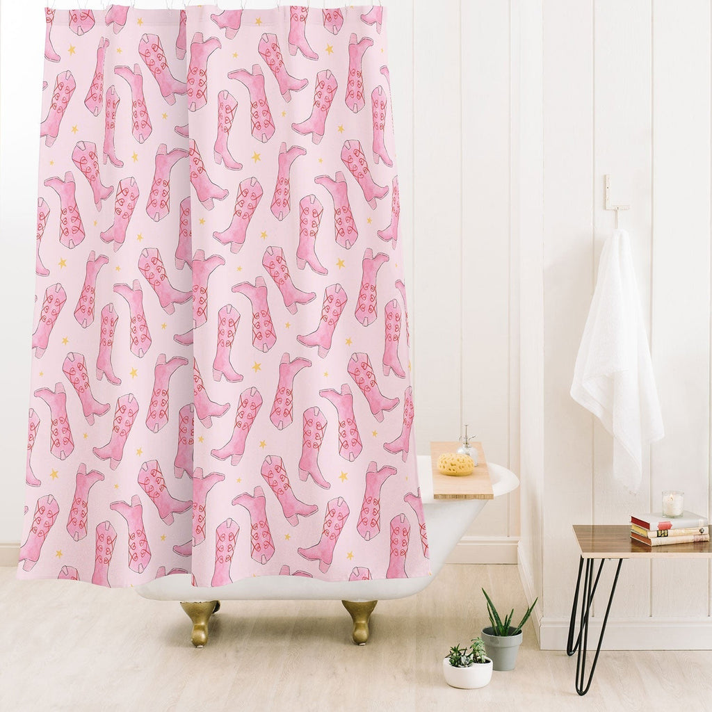 Love_Ryming Stars and Boots Shower Curtain