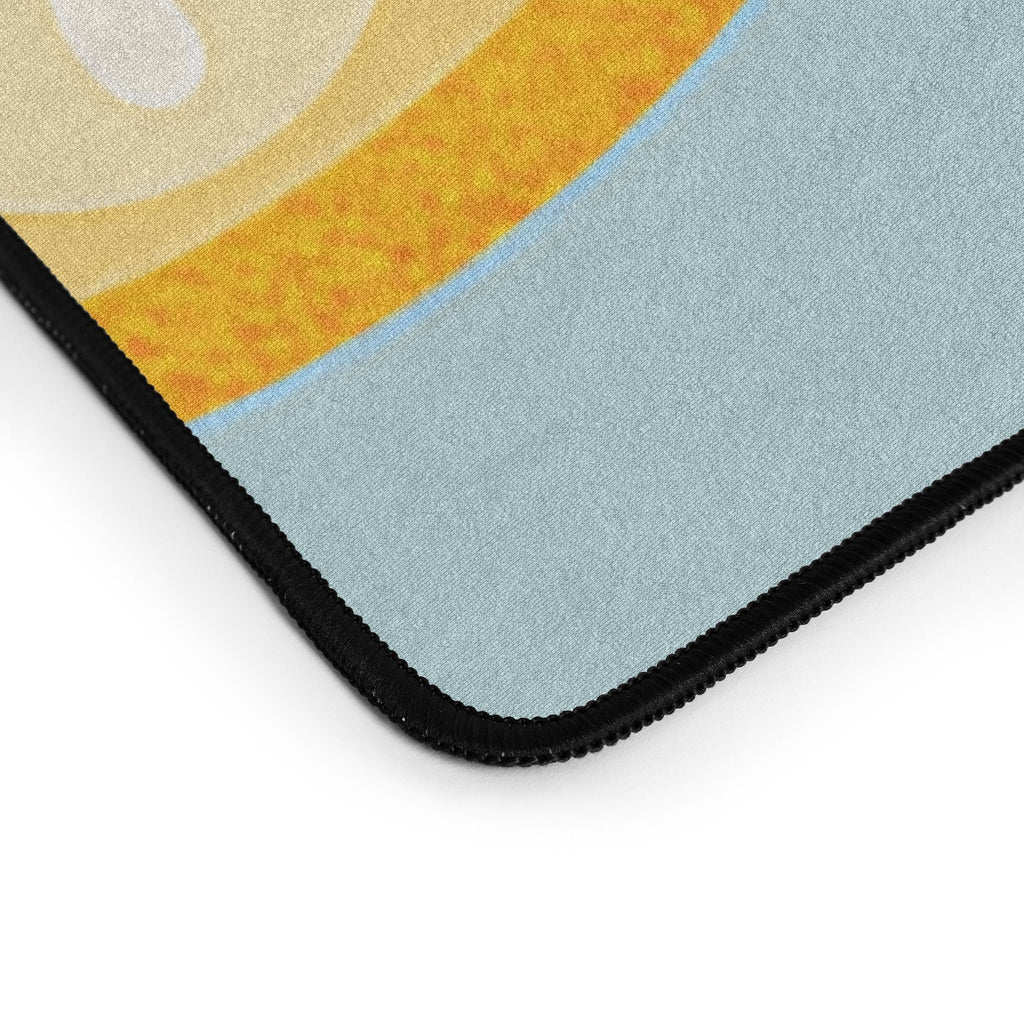 Jessica Molina Lemon Pattern on Sky Blue Desk Mat