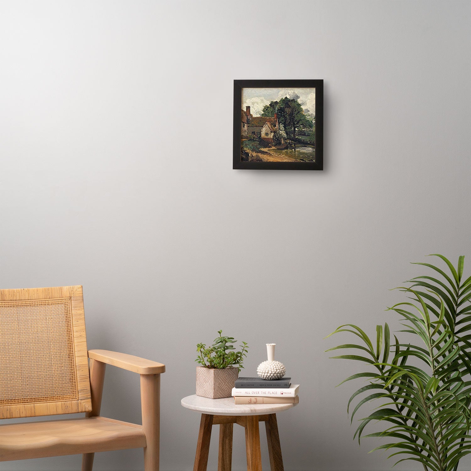 Viktorius Art Vintage painting of a house Framed Wall Art