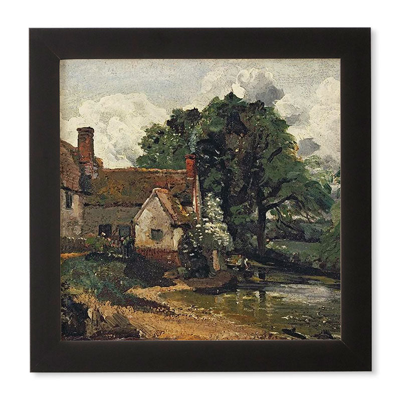 Viktorius Art Vintage painting of a house Framed Wall Art