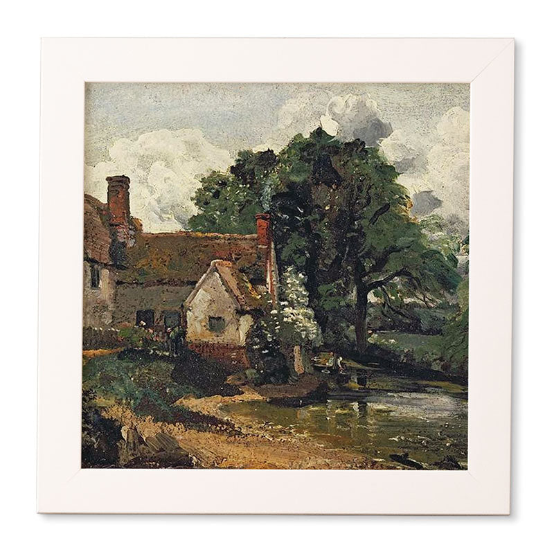 Viktorius Art Vintage painting of a house Framed Wall Art
