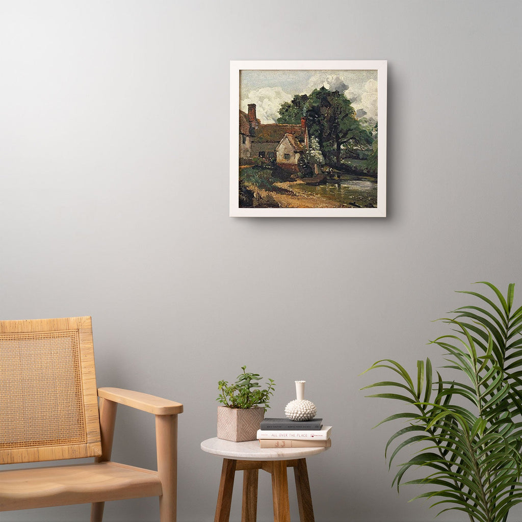 Viktorius Art Vintage painting of a house Framed Wall Art
