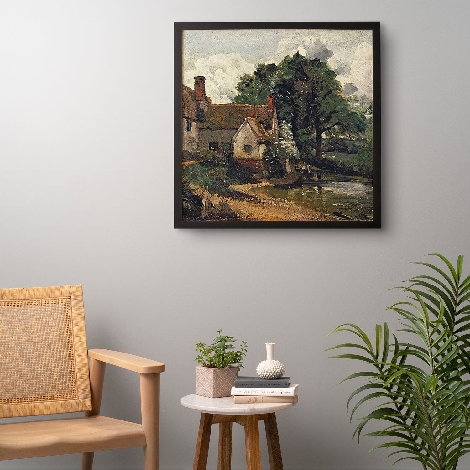 Viktorius Art Vintage painting of a house Framed Wall Art