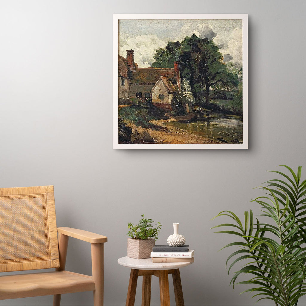 Viktorius Art Vintage painting of a house Framed Wall Art