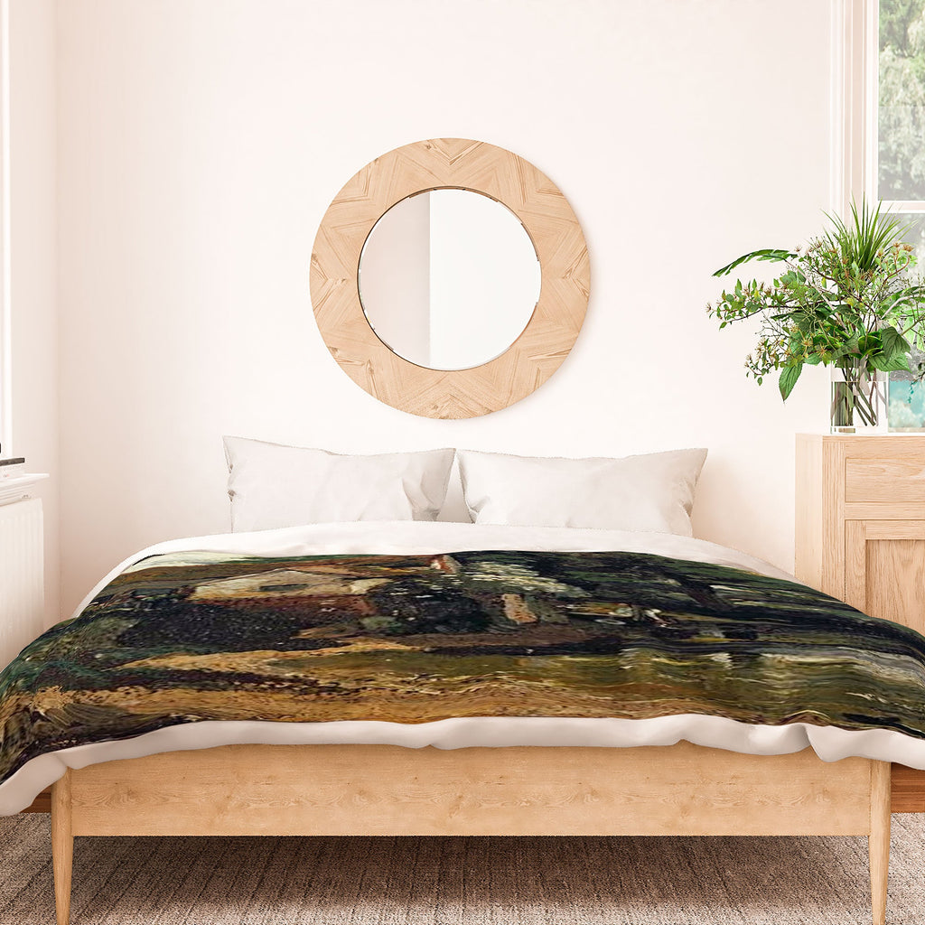 Viktorius Art Vintage painting of a house Duvet Cover