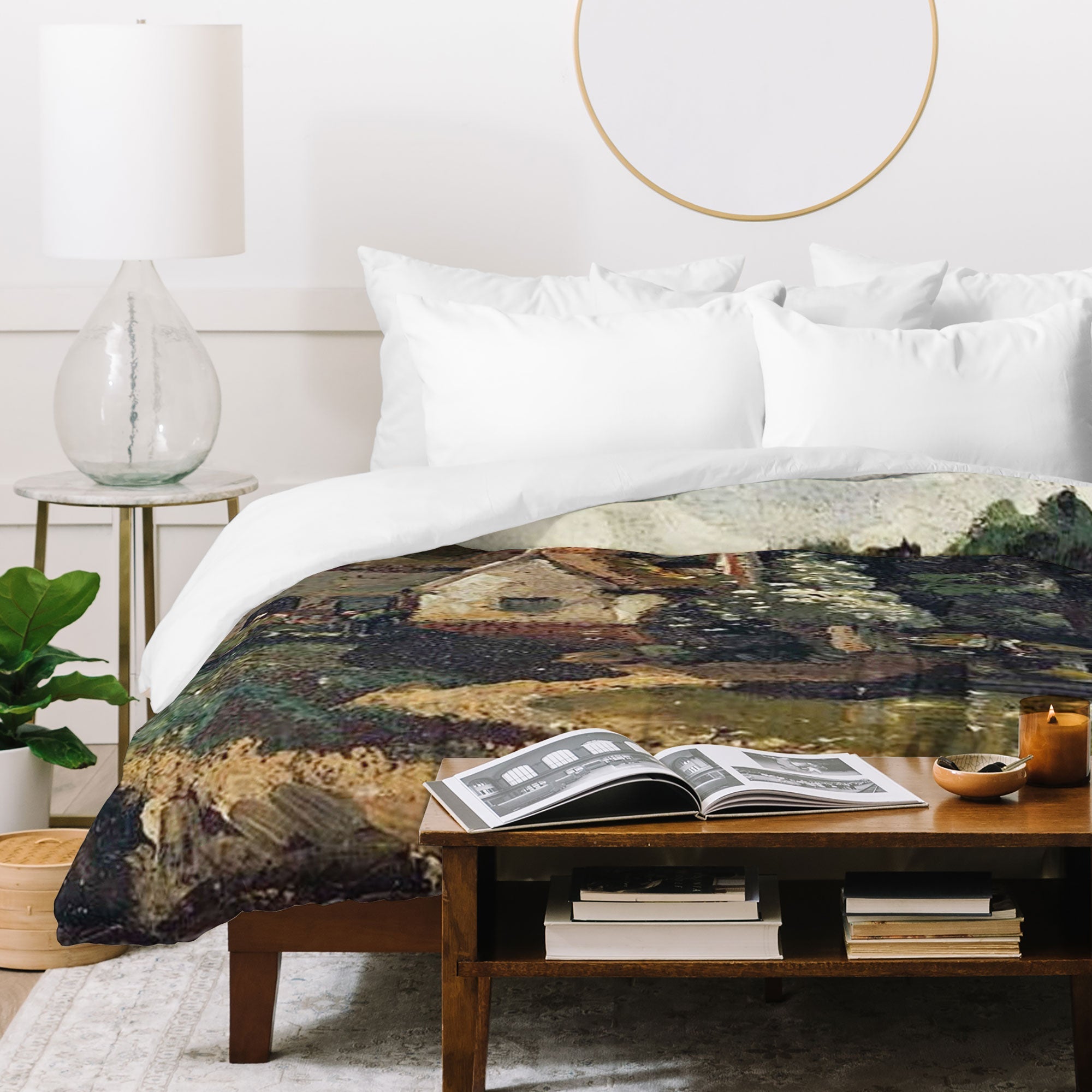 Viktorius Art Vintage painting of a house Duvet Cover