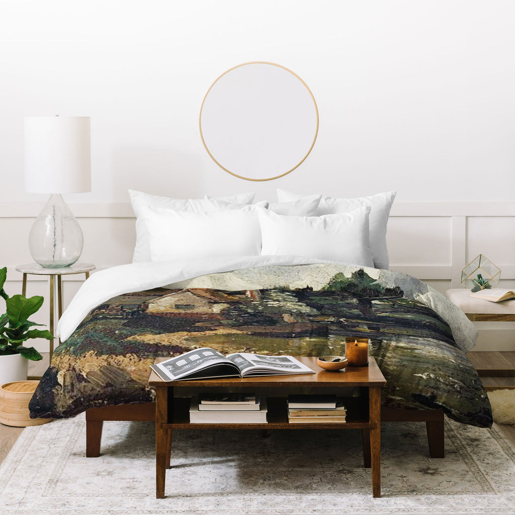 Viktorius Art Vintage painting of a house Duvet Cover