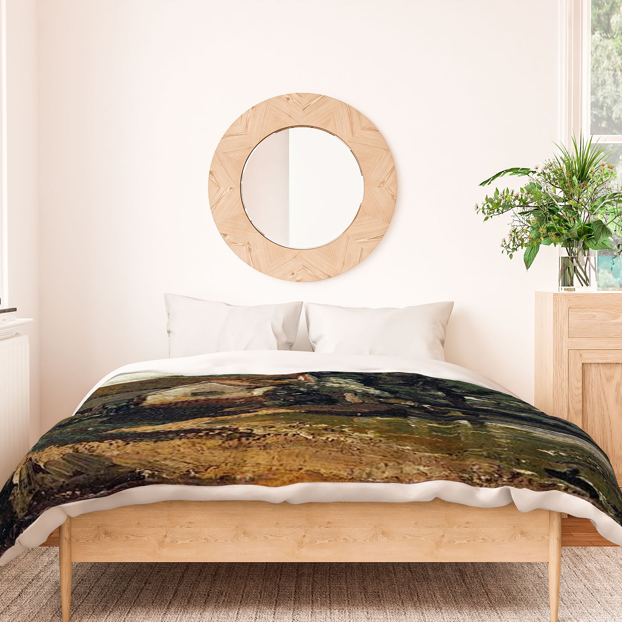 Viktorius Art Vintage painting of a house Duvet Cover