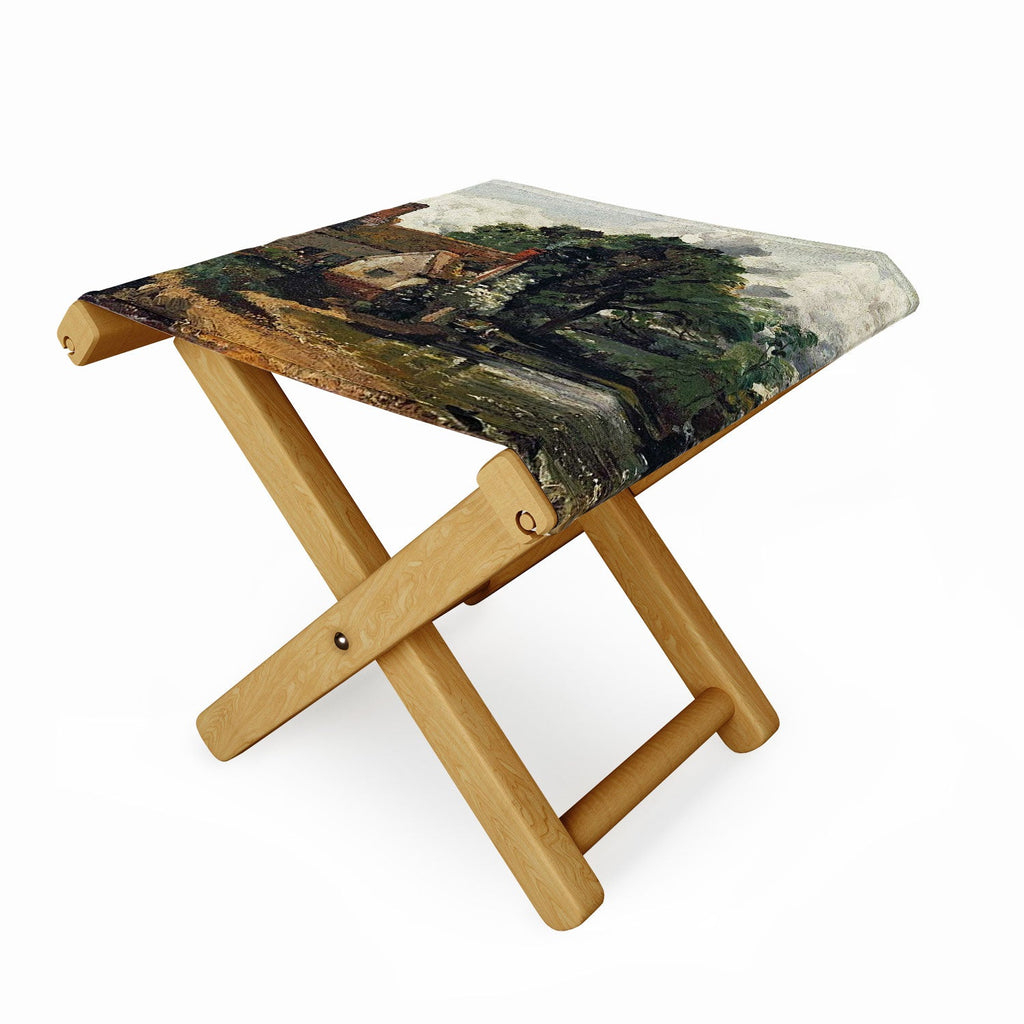 Viktorius Art Vintage painting of a house Folding Stool