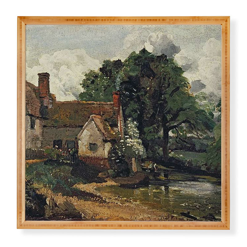Viktorius Art Vintage painting of a house Framed Wall Art