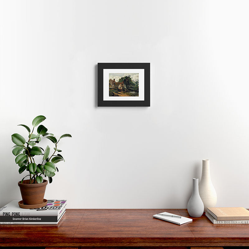 Viktorius Art Vintage painting of a house Framed Art Print