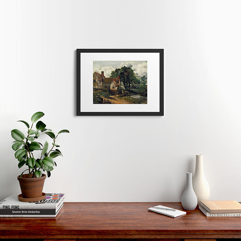 Viktorius Art Vintage painting of a house Framed Art Print