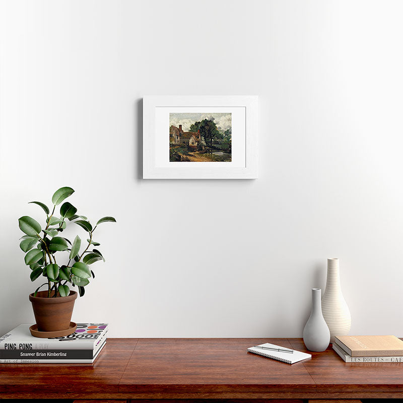 Viktorius Art Vintage painting of a house Framed Art Print