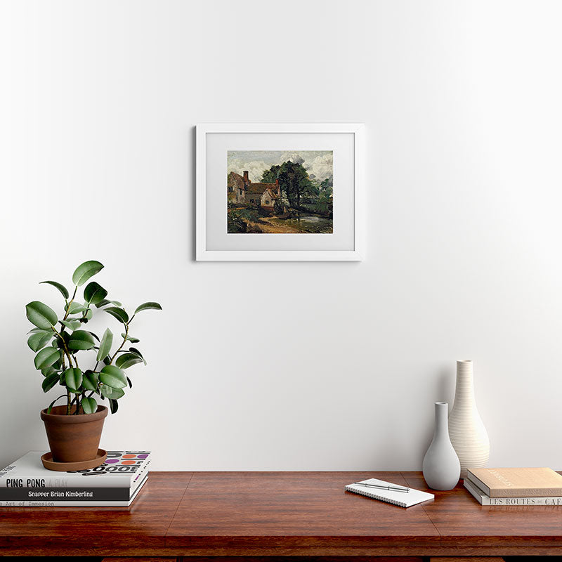 Viktorius Art Vintage painting of a house Framed Art Print