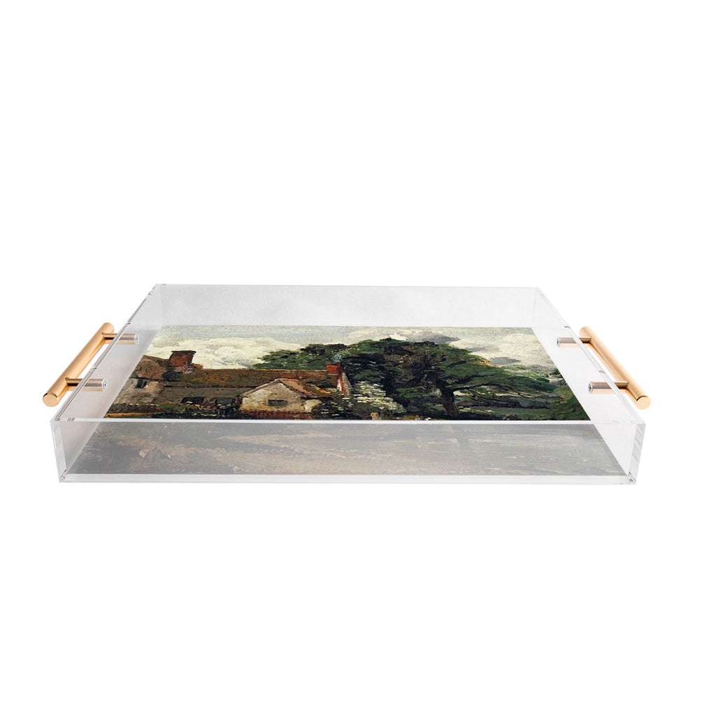 Viktorius Art Vintage painting of a house Acrylic Tray