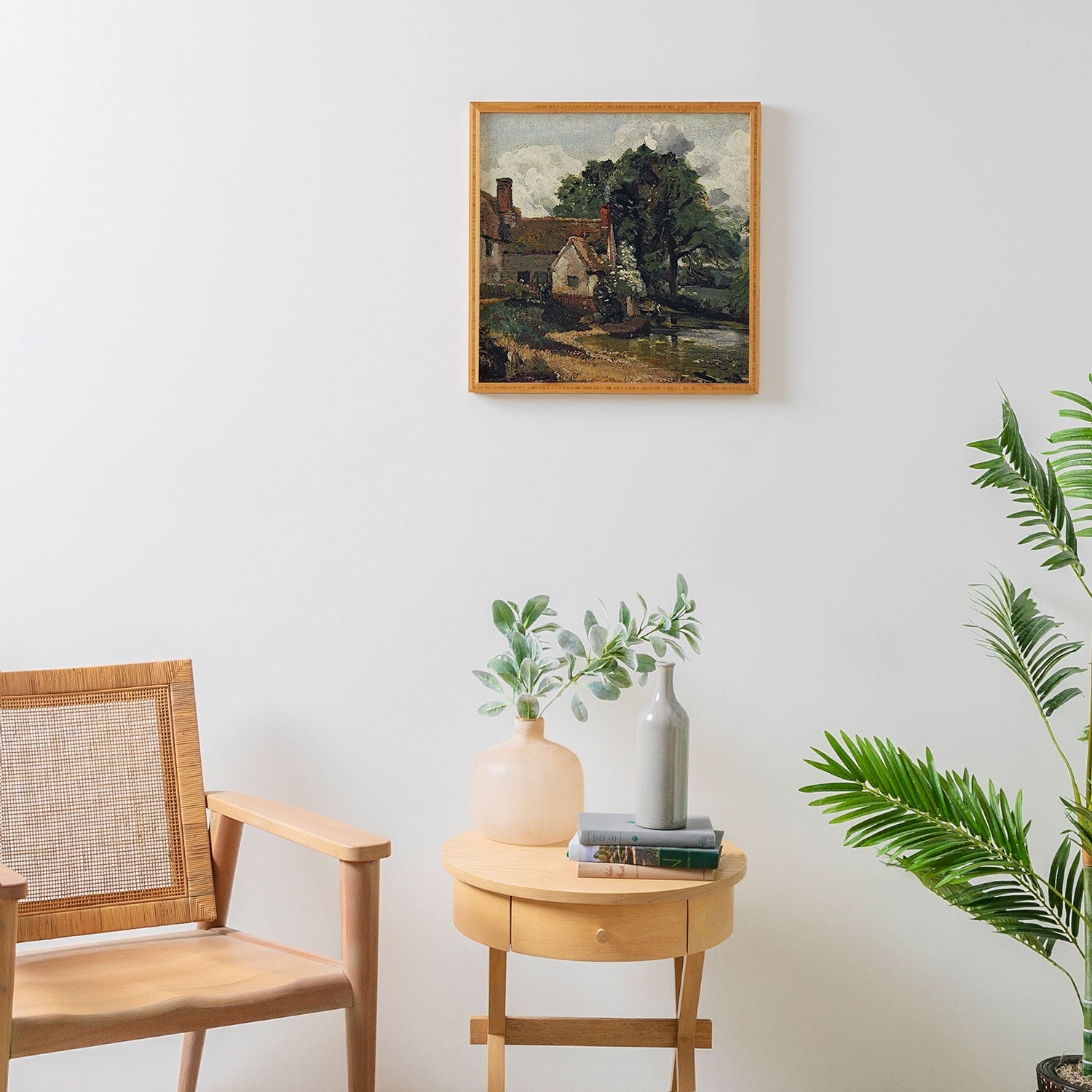 Viktorius Art Vintage painting of a house Framed Wall Art