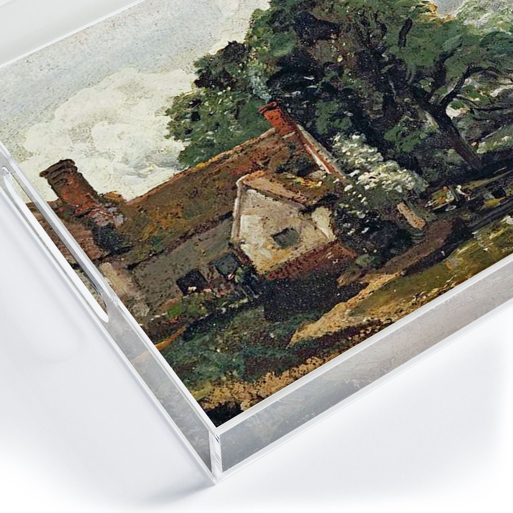 Viktorius Art Vintage painting of a house Acrylic Tray