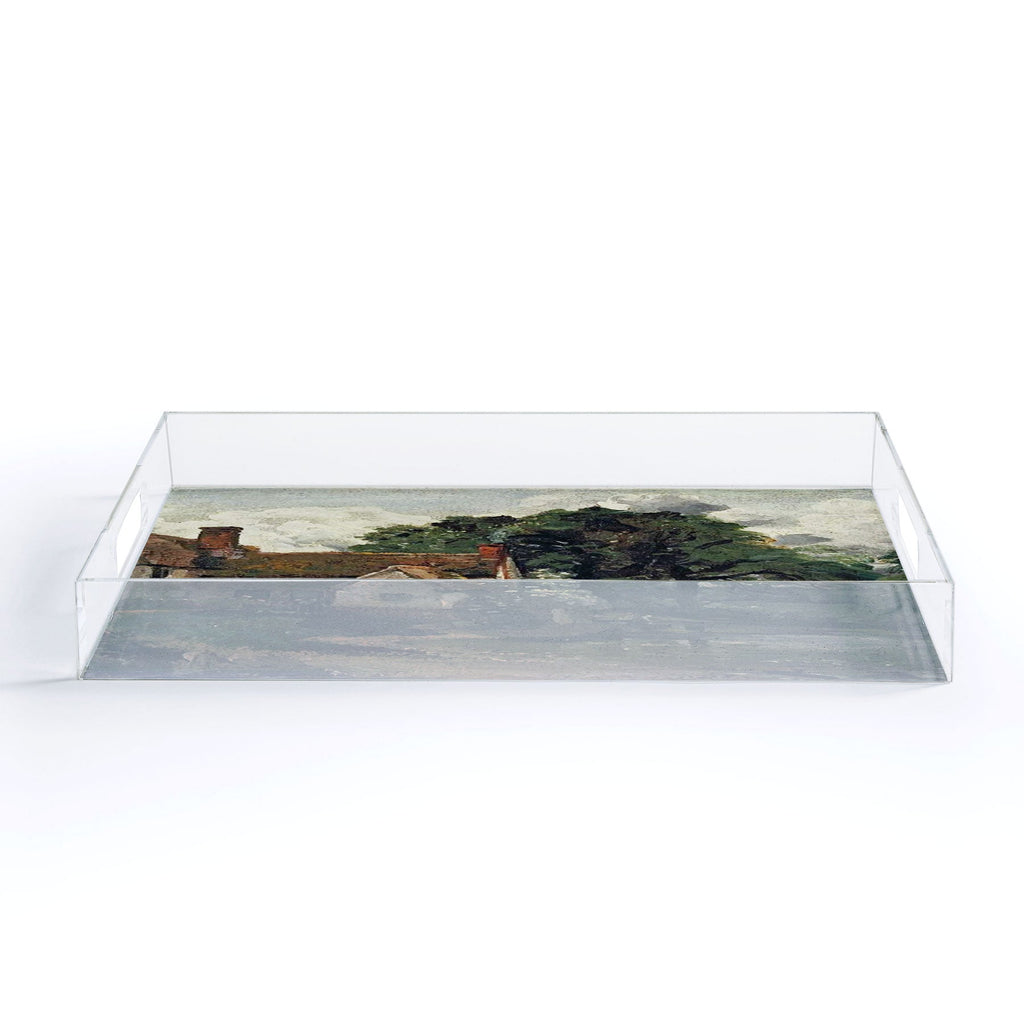 Viktorius Art Vintage painting of a house Acrylic Tray