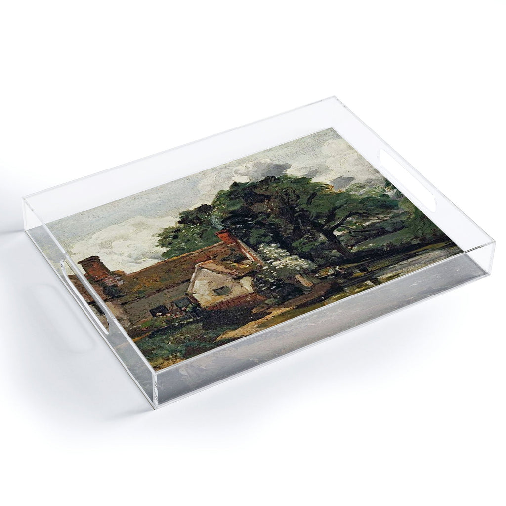 Viktorius Art Vintage painting of a house Acrylic Tray