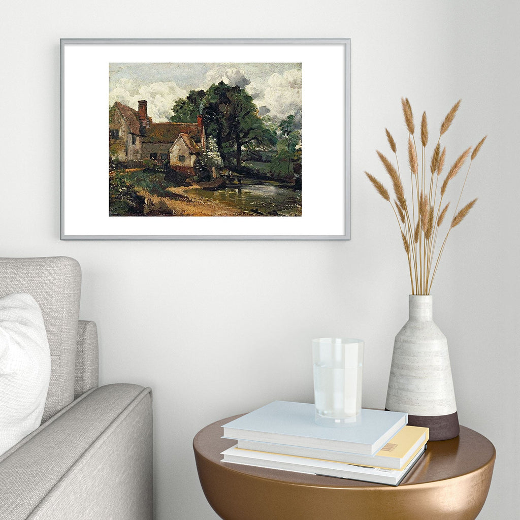 Viktorius Art Vintage painting of a house Metal Framed Art Print