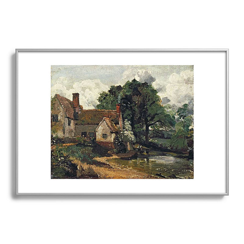 Viktorius Art Vintage painting of a house Metal Framed Art Print