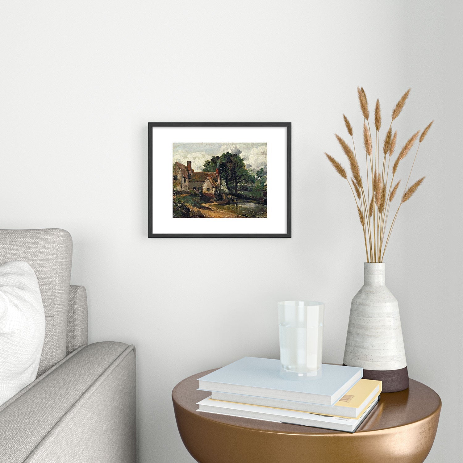 Viktorius Art Vintage painting of a house Metal Framed Art Print
