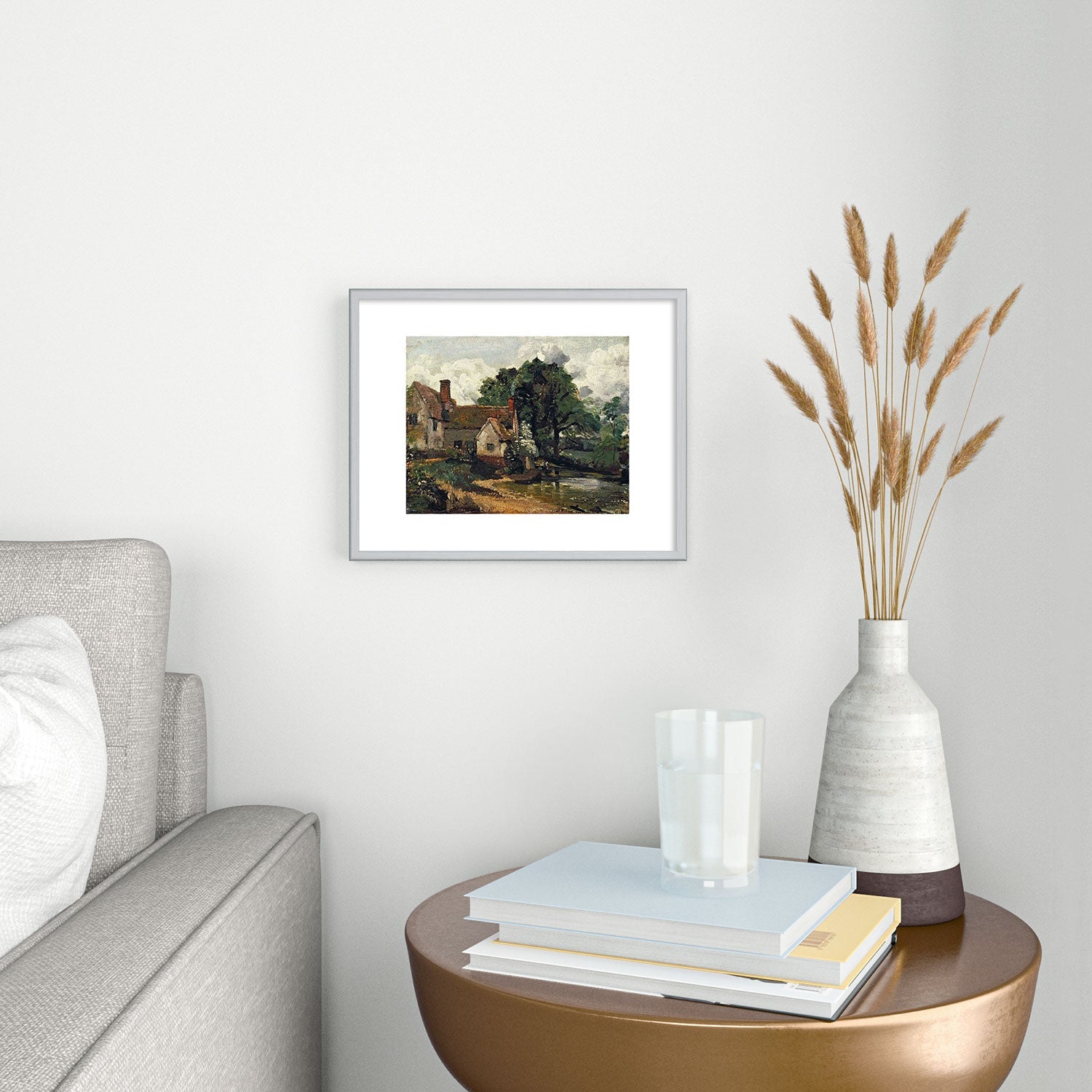Viktorius Art Vintage painting of a house Metal Framed Art Print