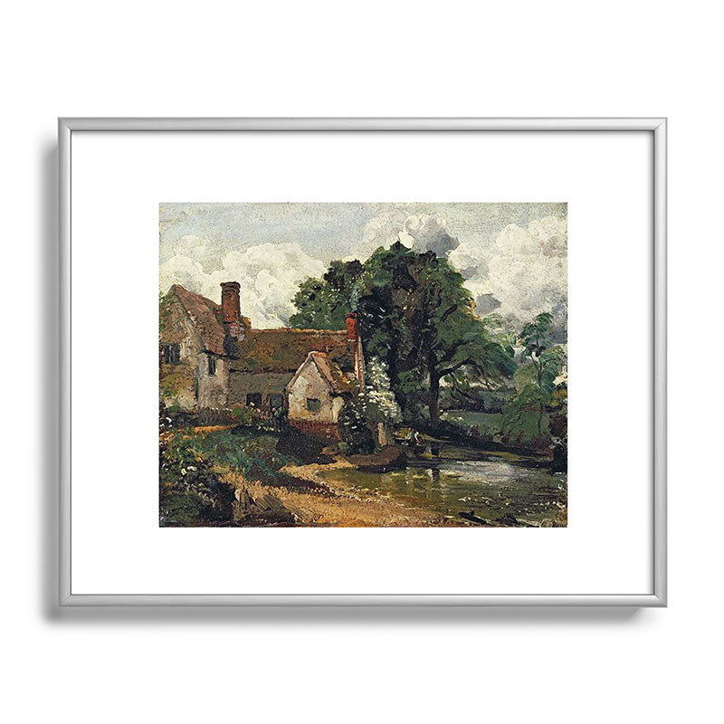 Viktorius Art Vintage painting of a house Metal Framed Art Print
