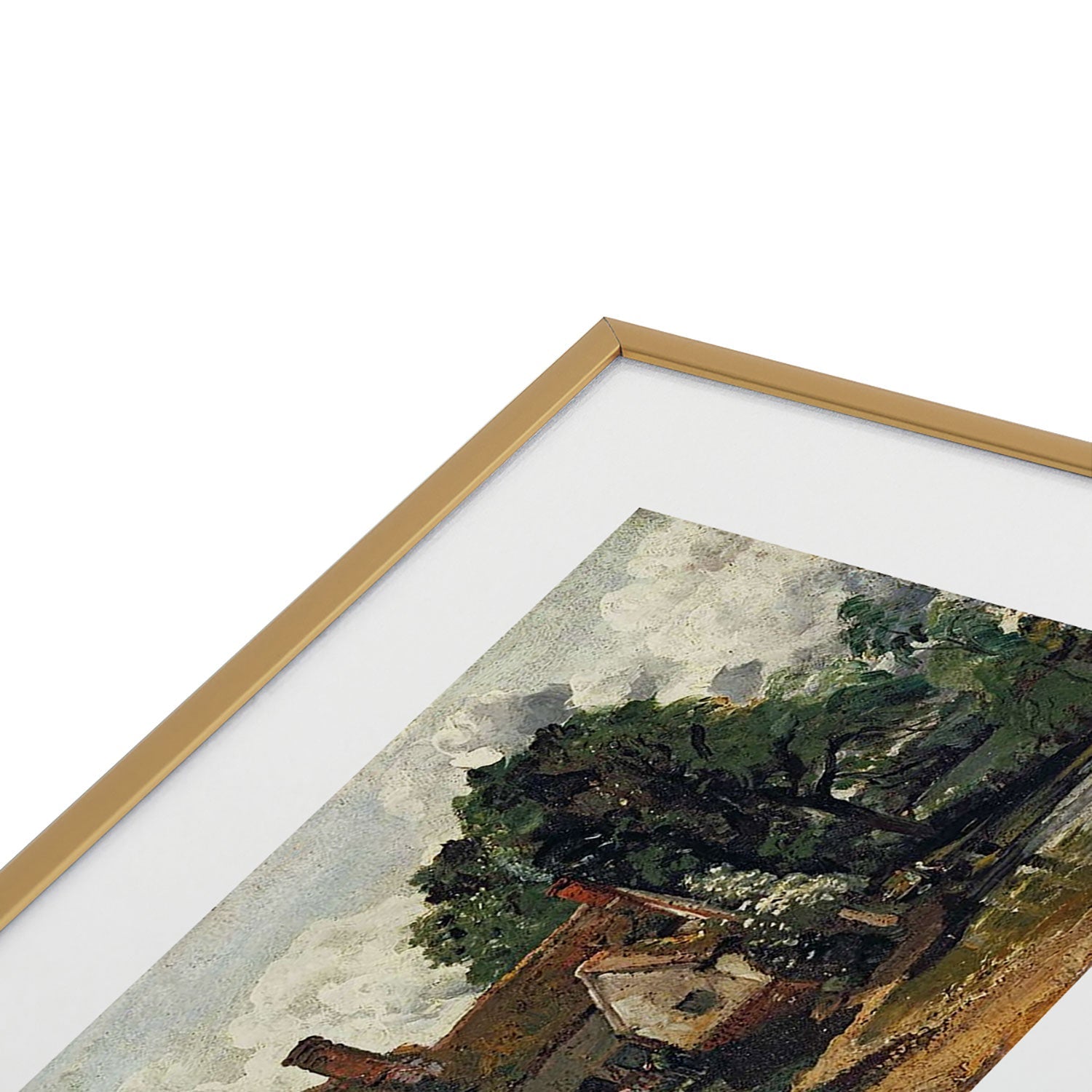 Viktorius Art Vintage painting of a house Metal Framed Art Print