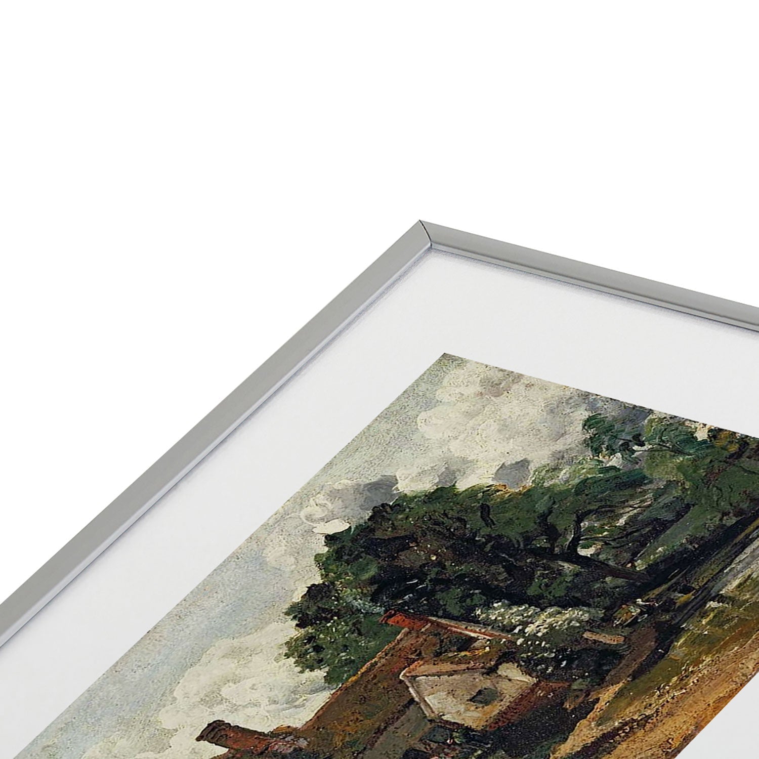 Viktorius Art Vintage painting of a house Metal Framed Art Print