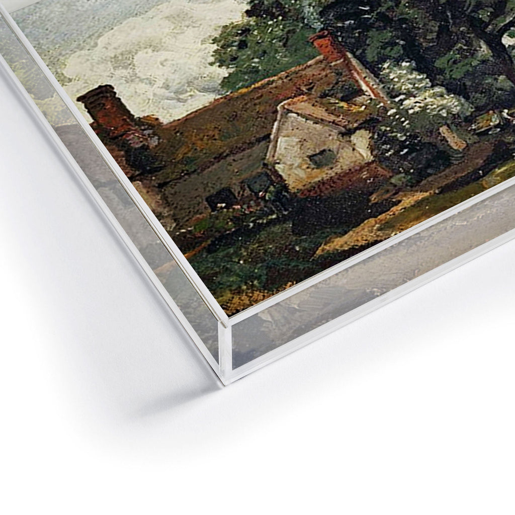 Viktorius Art Vintage painting of a house Acrylic Tray