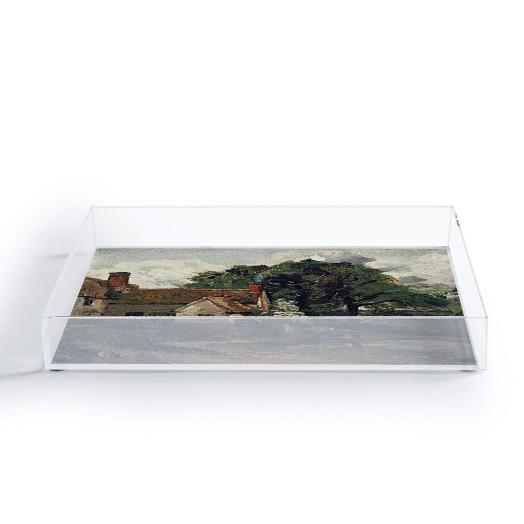Viktorius Art Vintage painting of a house Acrylic Tray