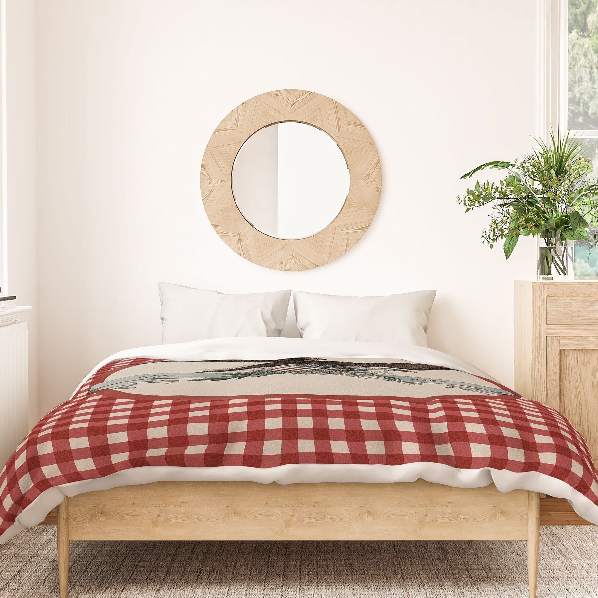 DENY Designs Gingham Eagle Duvet Cover