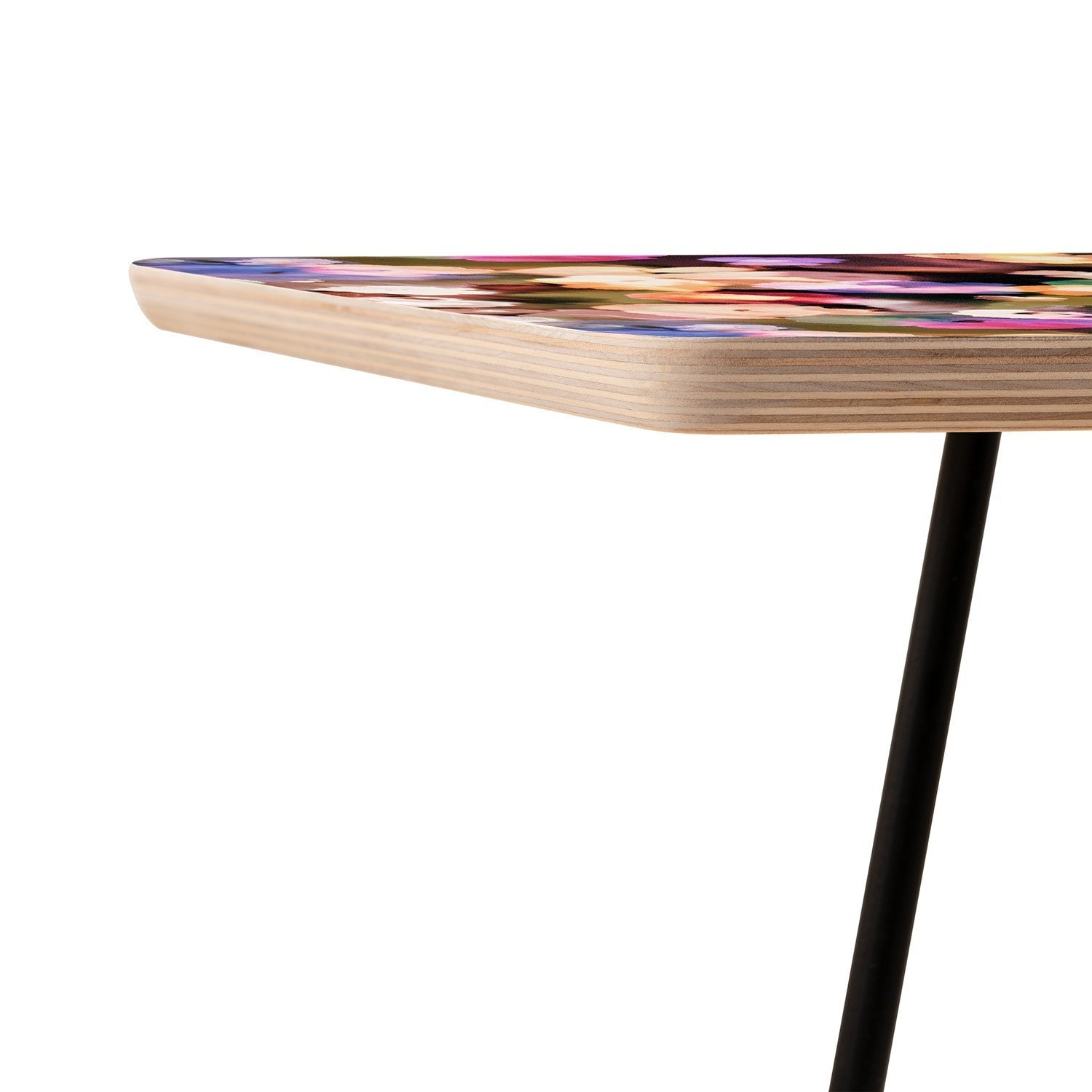Ninola Design Botanic Retreat Ombre Abstract Watercolor Flowers Pink gold Side Table