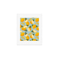 Jessica Molina Lemon Pattern on Sky Blue Art Print