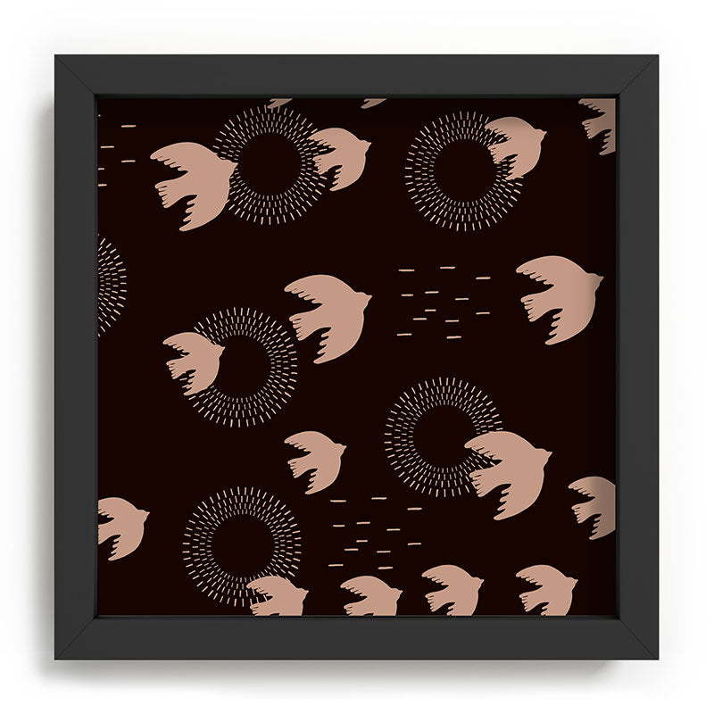 Viviana Gonzalez Espresso caramel Boho birds Recessed Framing Square
