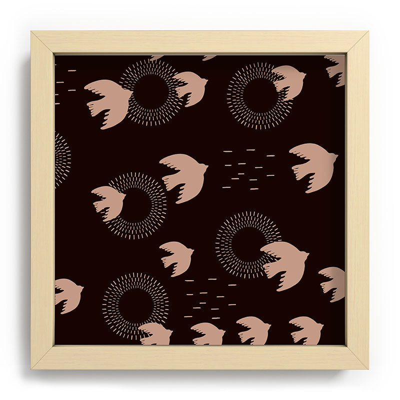 Viviana Gonzalez Espresso caramel Boho birds Recessed Framing Square
