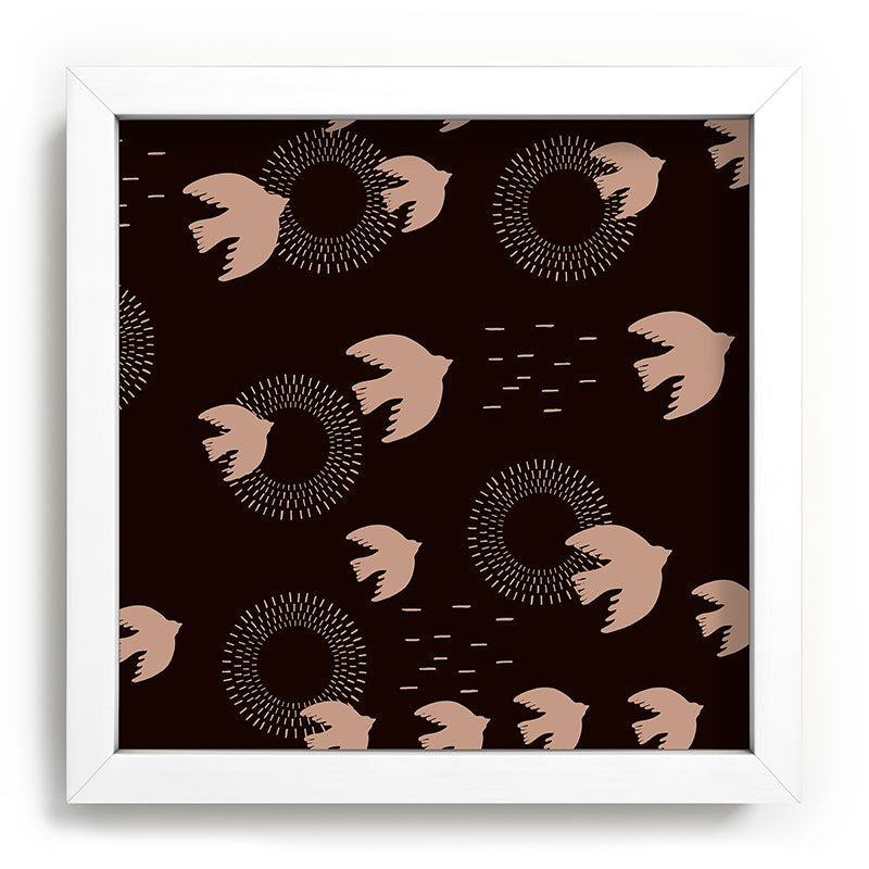Viviana Gonzalez Espresso caramel Boho birds Recessed Framing Square