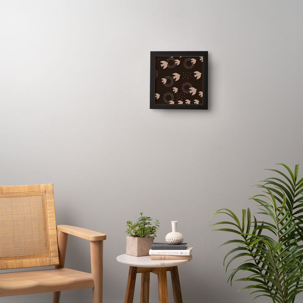 Viviana Gonzalez Espresso caramel Boho birds Framed Wall Art