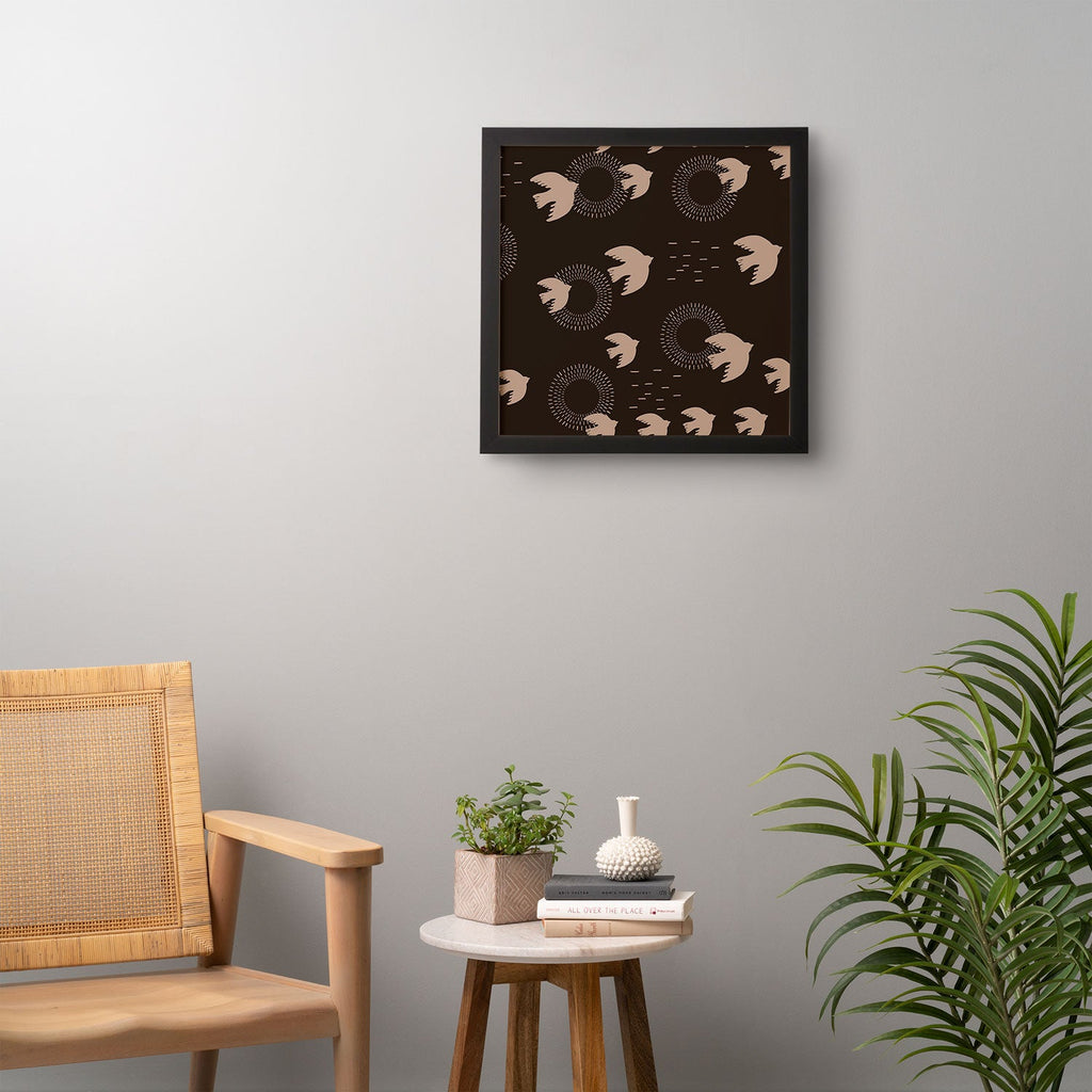 Viviana Gonzalez Espresso caramel Boho birds Framed Wall Art