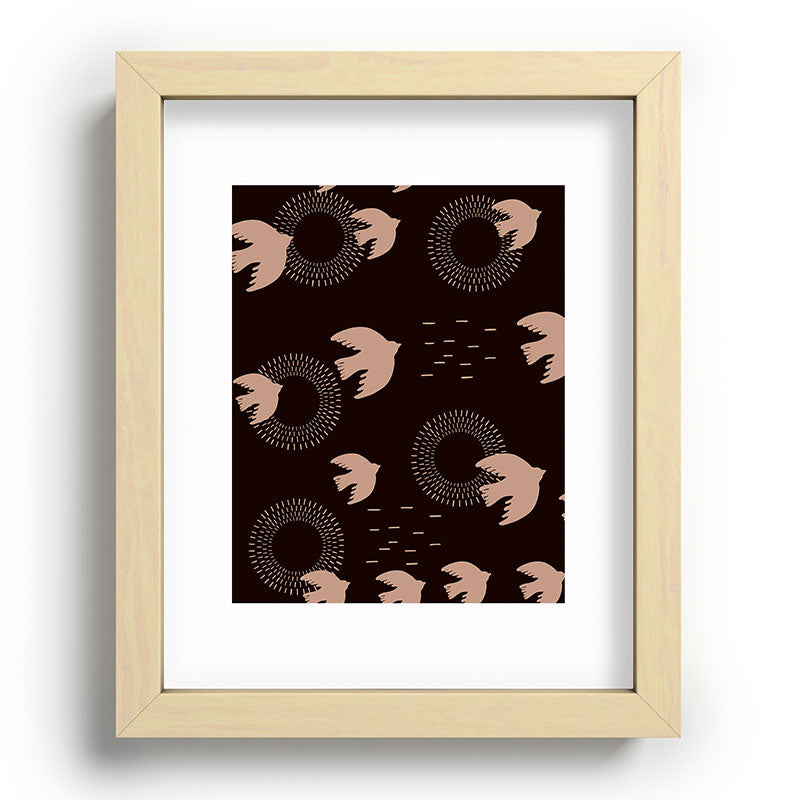 Viviana Gonzalez Espresso caramel Boho birds Recessed Framing Rectangle