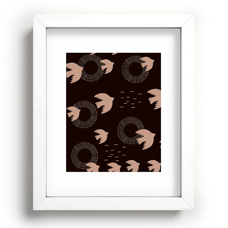 Viviana Gonzalez Espresso caramel Boho birds Recessed Framing Rectangle