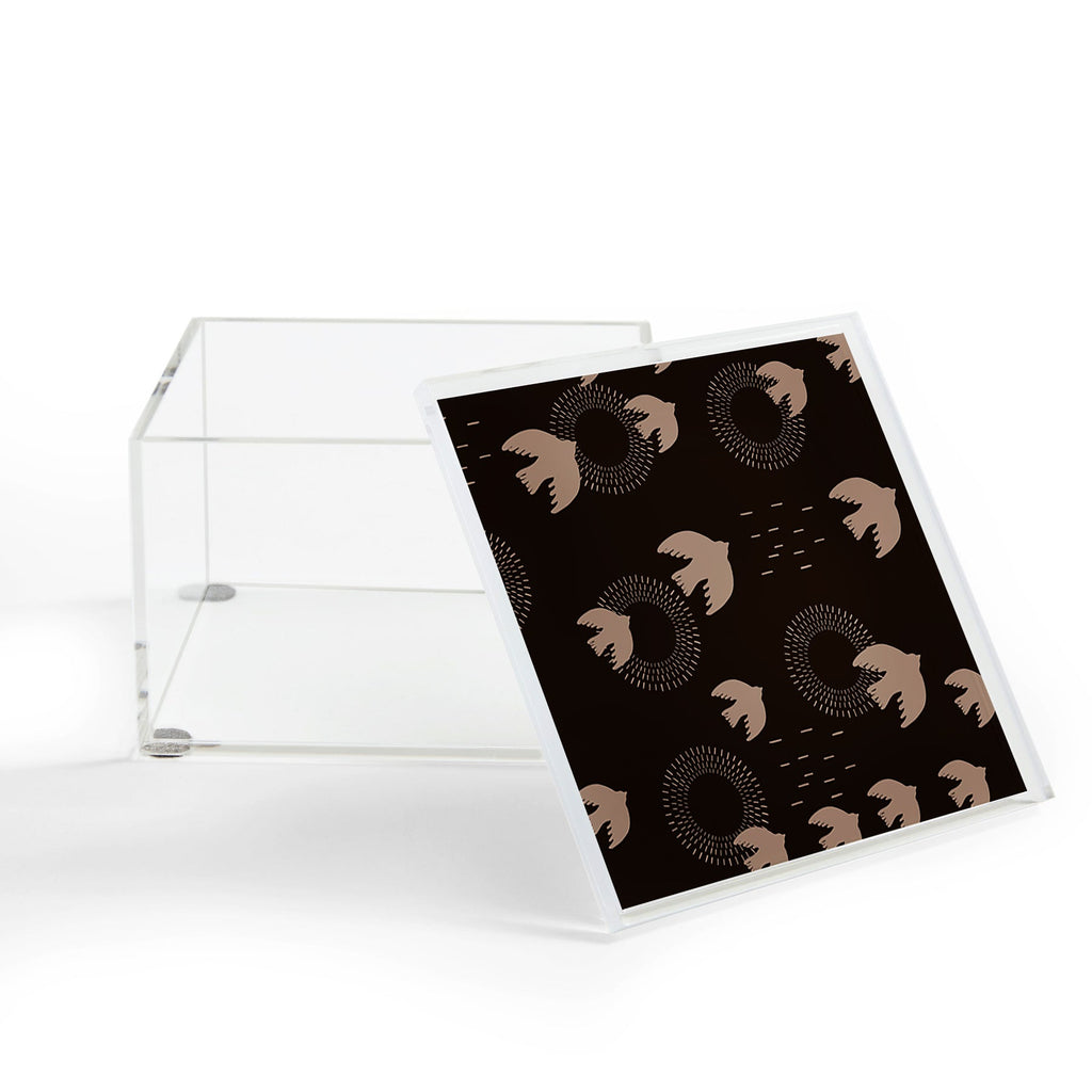Viviana Gonzalez Espresso caramel Boho birds Acrylic Box
