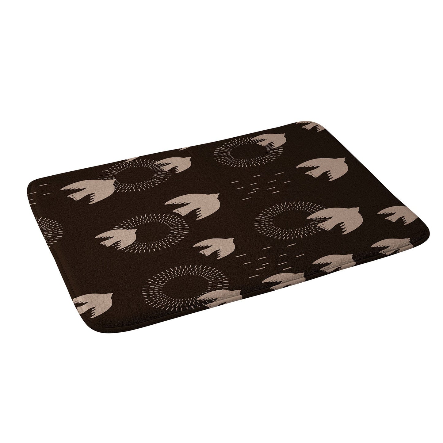 Viviana Gonzalez Espresso caramel Boho birds Memory Foam Bath Mat