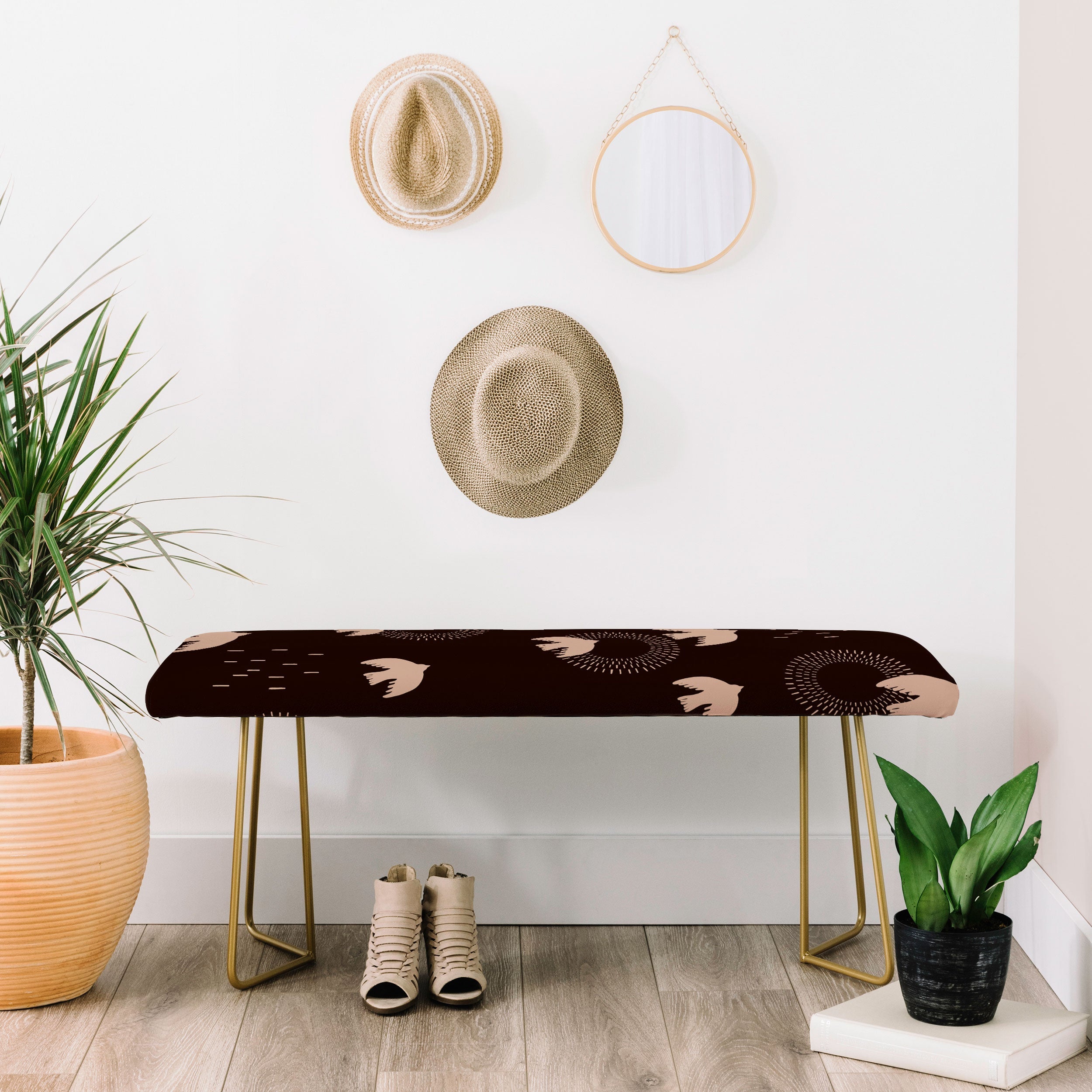 Viviana Gonzalez Espresso caramel Boho birds Bench