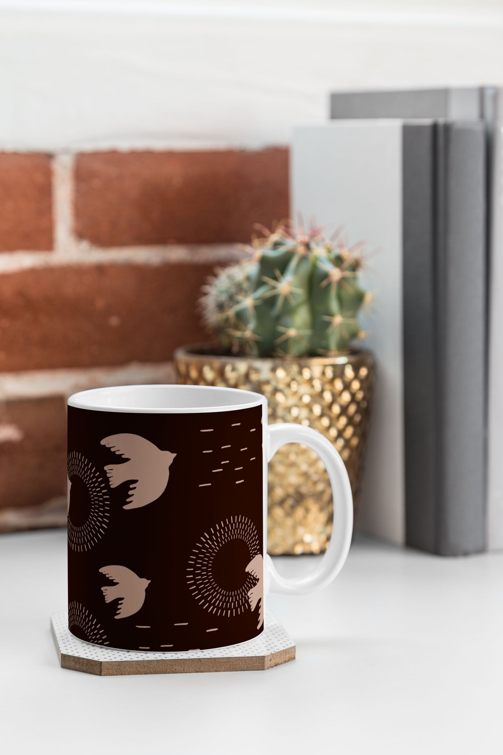 Viviana Gonzalez Espresso caramel Boho birds Coffee Mug