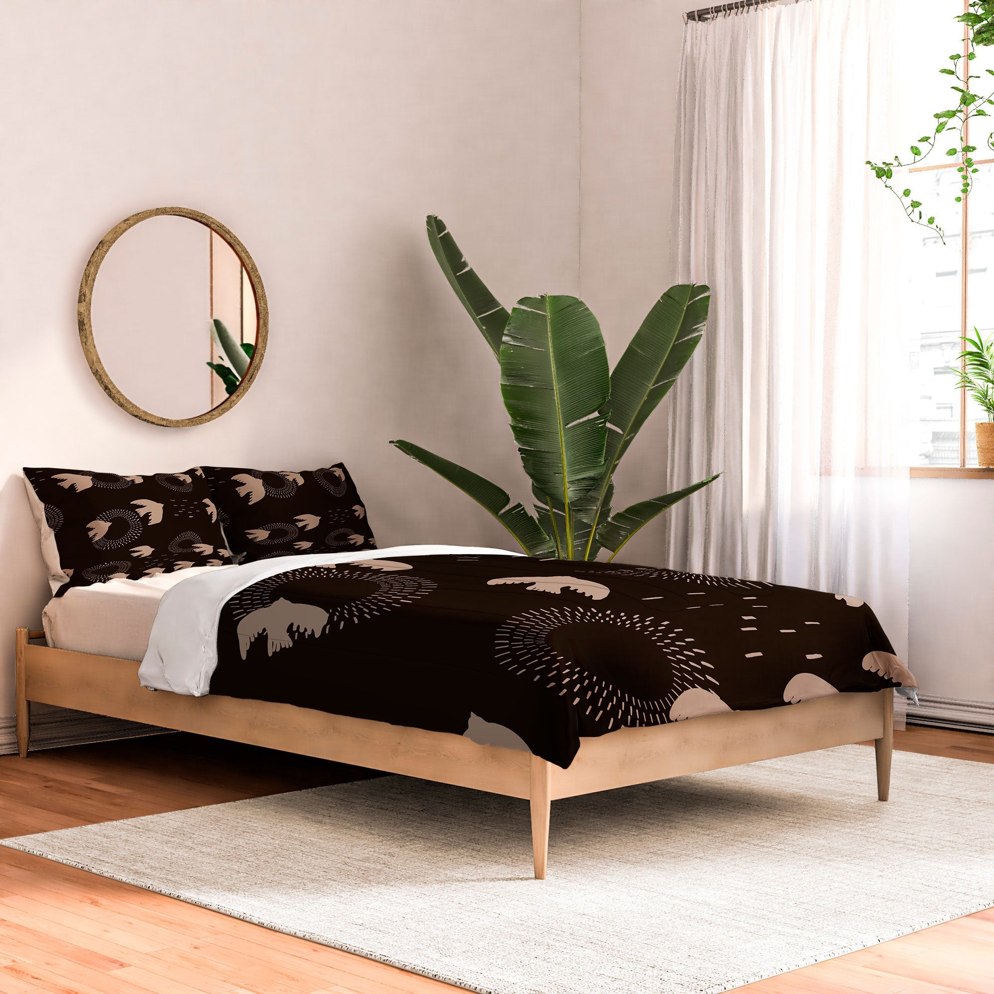 Viviana Gonzalez Espresso caramel Boho birds Comforter