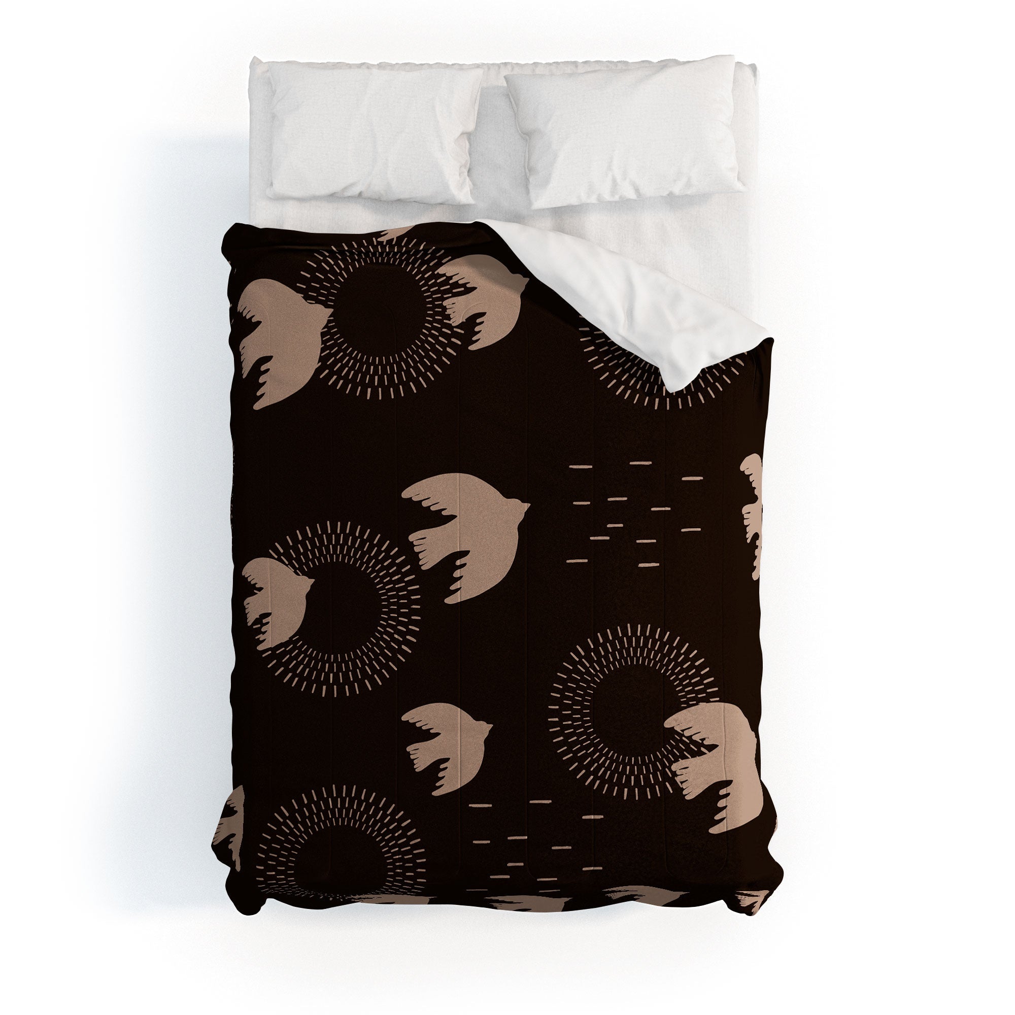 Viviana Gonzalez Espresso caramel Boho birds Comforter