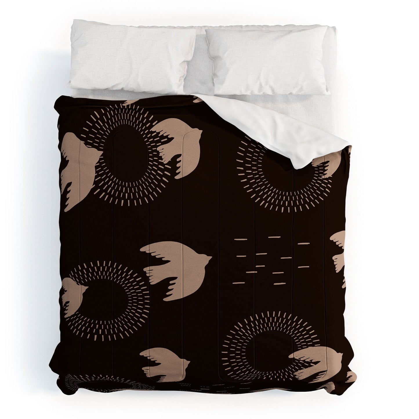 Viviana Gonzalez Espresso caramel Boho birds Comforter